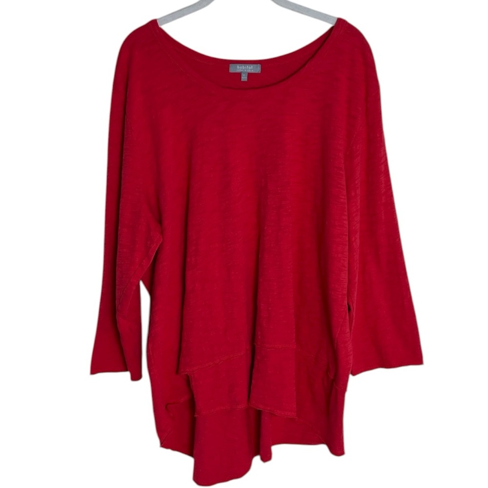 Habitat Stepped Hem Scoop Neck Top Sz XL